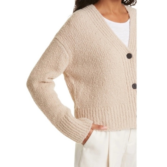 VINCE Slub Wool Blend Cardigan in Burlap Size Small - Picture 4 of 12